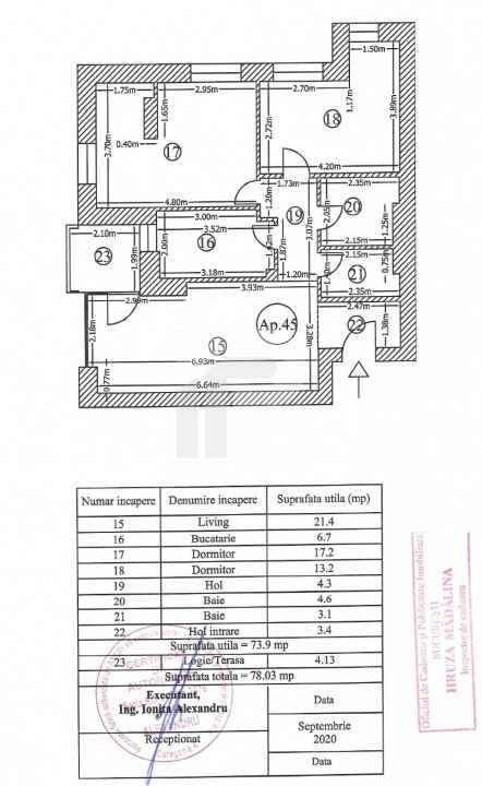 Apartament 3 camere, vedere spate, et 8/10, Complex 102 The Address, Comision 0%