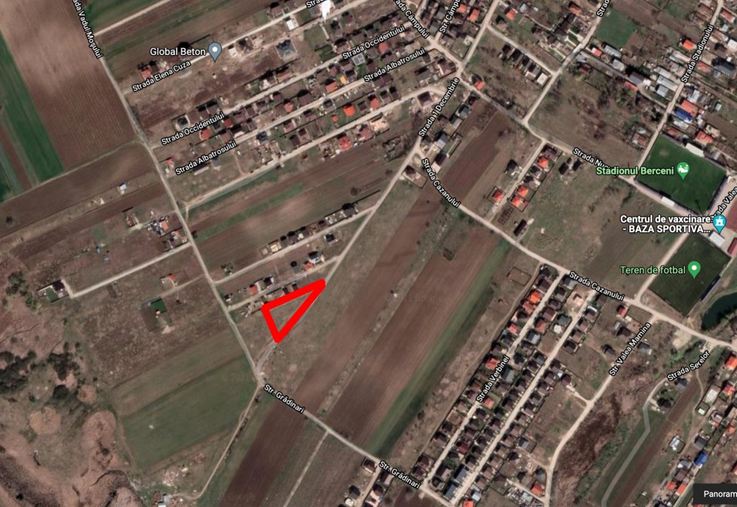 Teren Berceni intravilan 1250 mp,deschidere 77mp,Comision 0% cumparator,Urbanism