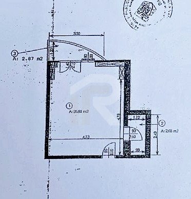 Spatiu birouri zona Mihalache - Turda in imobil mixt, 1 camera, 33 mp, 10 eur/mp