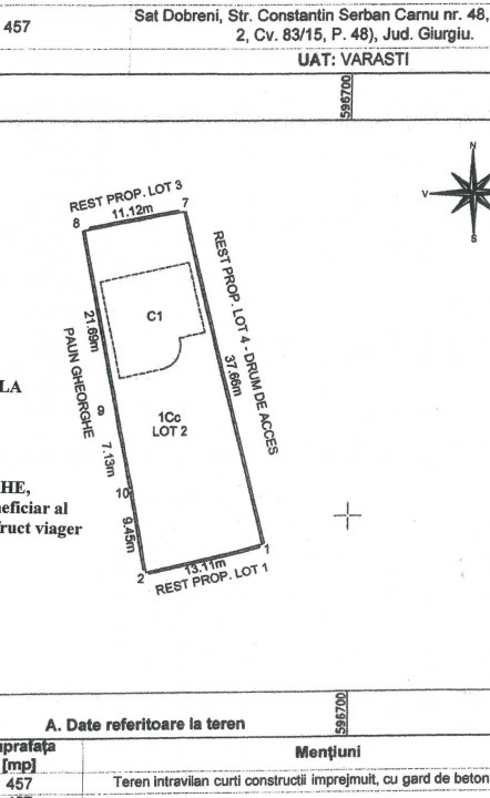 Casa 185 mp lot 457 mp Dobreni 