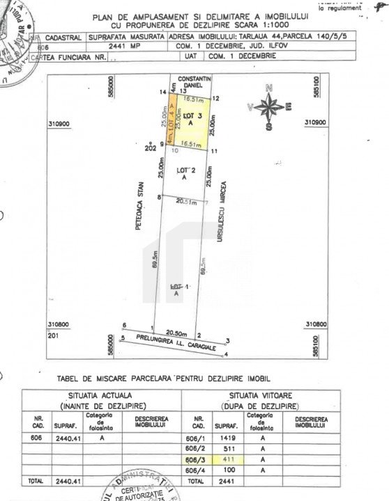 Teren intravilan 461 mp , 43e/mp, str Campului, deschidere 25m, Comision 0%