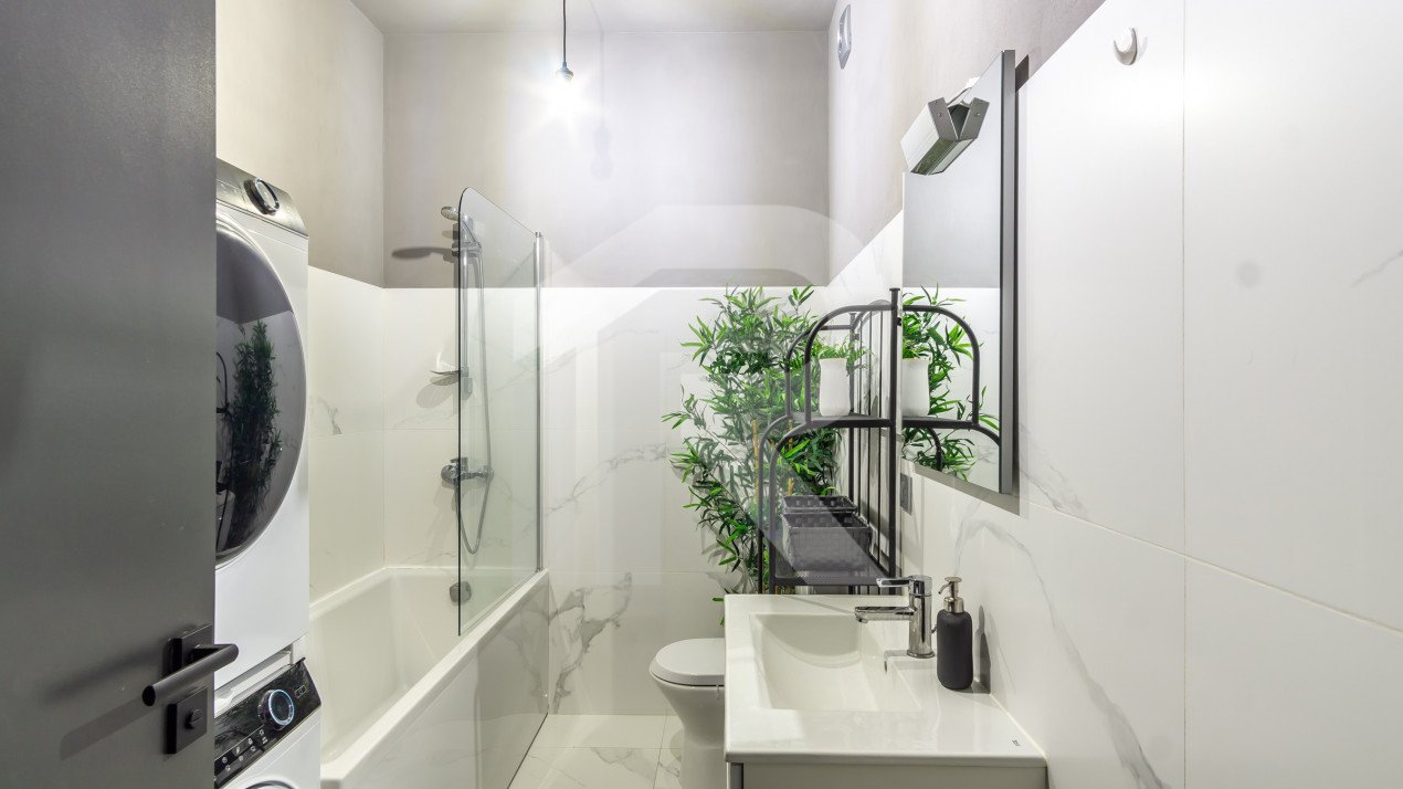 2 camere complet mobilat si utilat, parcare subterana, incalzire in pardoseala