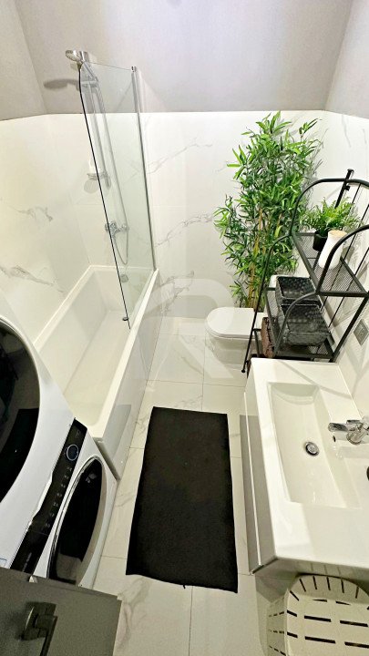 2 camere complet mobilat si utilat, parcare subterana, incalzire in pardoseala