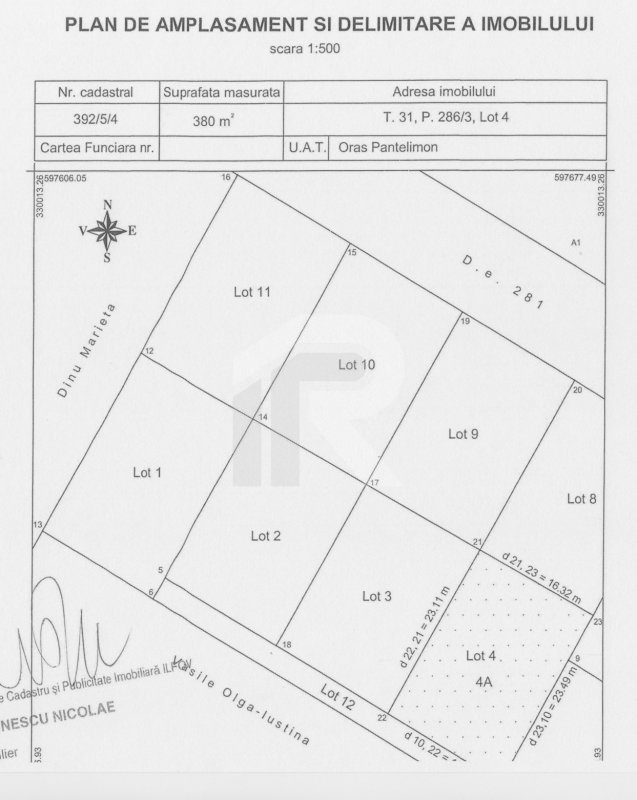 Ultimele loturi teren constructie case Pantelimon 411, 368, 376, 380 mp, ocazie