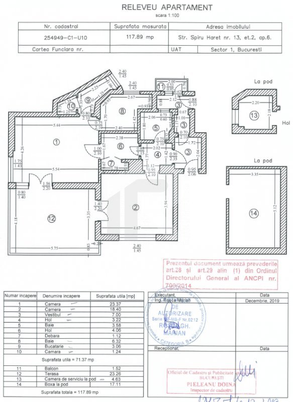 2 camere Cismigiu, 2 băi, terasă 23 mp, fără risc seismic, ST 118 mp, comision 0