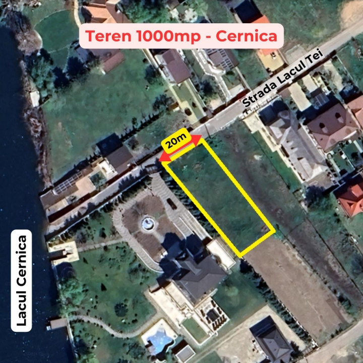 TEREN intravilan Cernica 1000mp | Urbanism P+2 | Toate utilitatile, Lac