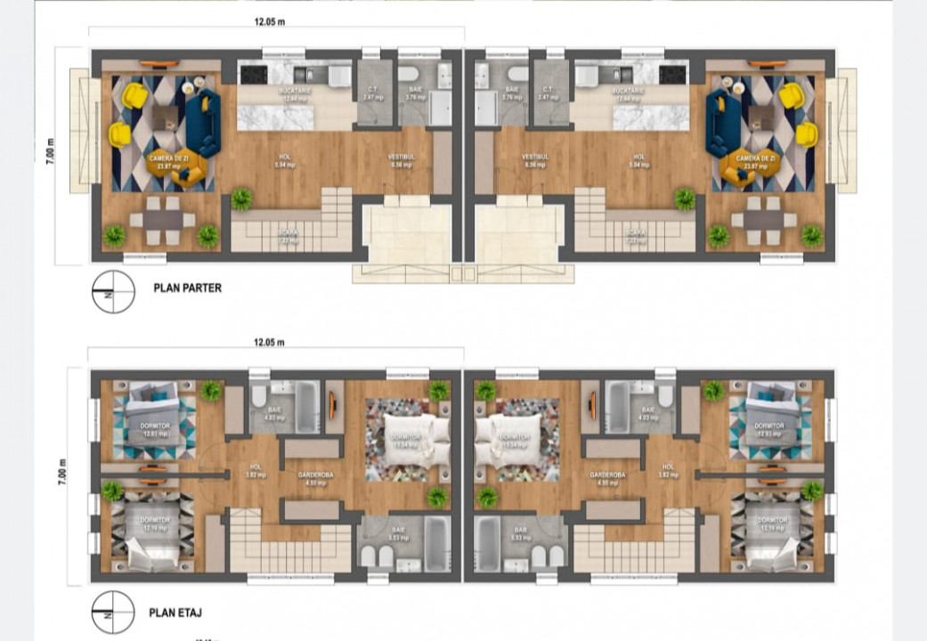 Vila tip duplex sos Unirii Corbeanca in ansamblu rezidential