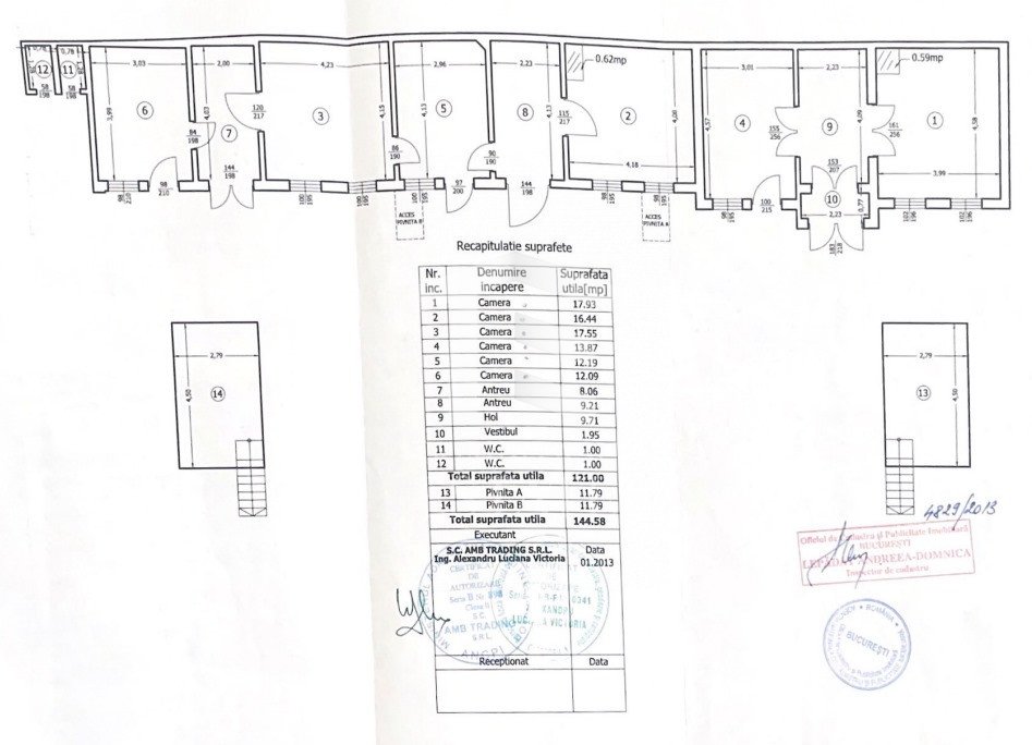 Vila 1950 121 mp s.u.  Mosilor-Ion Maiorescu nr.24 260 mp teren 